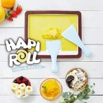 Ice Cream Roller Plate-Anti-Griddle Pan with 2 Spatulas for Easy Homemade Rolled Ice Cream &ice cream maker