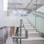 Import indoor metal stair glass stainless steel balcony railing design with handrail from China