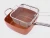 Import Induction Non-Stick Square Copper Frying Pan Set with glass lid Aluminum Ceramic Non Stick Coating Square Fry Pan from China