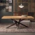 Industrial country loft style Solid Wooden Dining Table Metal Frame restaurant Furniture Set