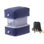 Inflatable Footrest Pillow 3 Air Valves 3 Levels Height Adjustable Footrest Travel Pillow Flight Foot Rest Kids Travel Bed