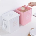 Iron Rice Storage Box Square Galvanized Metal Storage Boxes & Bins Food Container Eco-friendly Multifunction Modern Lacquer 1-3L