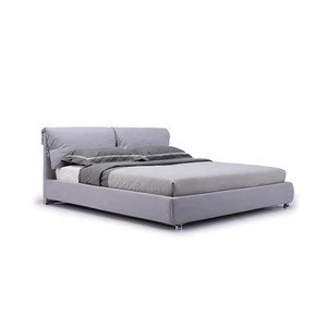 Italian wooden frame modern luxury velvet upholstered bed