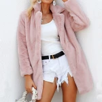 JULY'S SONG Women Faux Fur Coat Pink Shaggy Autumn and Winter Warm Plush Overcoat Female Faux Fur Jackets Outercoat Party