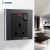 Import JUNON Black Titanium 13A BS 3 Pin Electrical Wall Socket With Switch and Neon from China