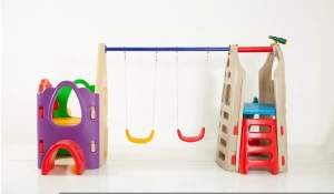 Kids Kindergarten Home Daycare Use Small Plastic Slide And Swing Play Set