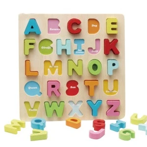 Kids Toys Online Colorful Alphabet Puzzle Learn Letters Math Educational Toys for Children Wooden Toys OEM/ODM 2020