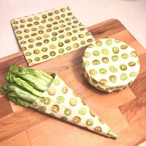 Kiwifruit Printed Organic Reusable Beeswax Wrap Food Storage