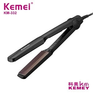 Km-332  Hot Sale 2 In 1 Hair Straightener Curler, Kemei Ceramic Hair Straightener Curling Irons