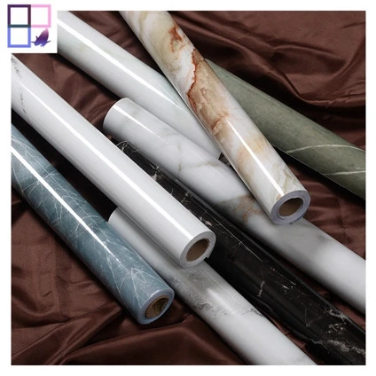 Korean design high gloss wood marble stick tiles peel and stick pvc wall papers for home