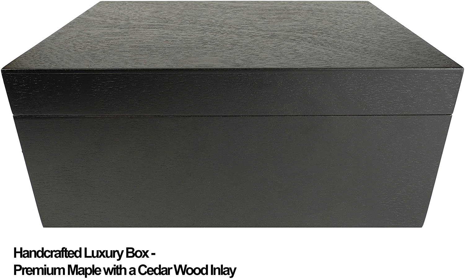 Large Wooden Box with Hinged Lid - Black Stash Wooden Storage Box - Decorative boxes with lids