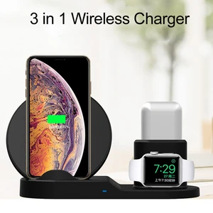 Latest 3in1 QI standard wireless charger designed for apple products