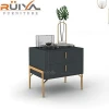 latest design gold frame hotel nightstands bedroom furniture with two drawer
