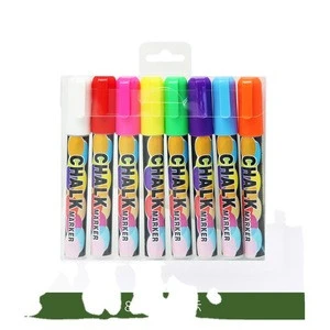 Leadingplus 8 pcs /box  Colors 3mm 6mm 8 mm  Gym Sport Washable Sidewalk Drawing Liquid Chalk Marker Pen