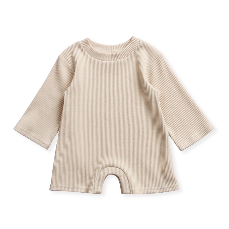 longsleeve wholesale organic ribbed baby clothing toddler clothes unisex kids wear romper