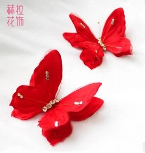 Lovely pearls decorative crystal DIY butterfly hairpin