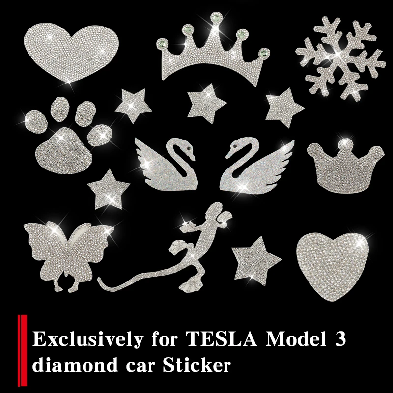 Luxury 3D Crystal Rhinestone Car Sticker Custom Self Adhesive Sticker