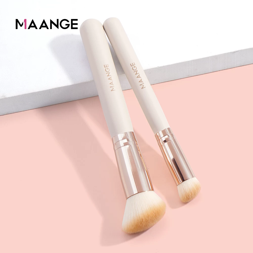 MAANGE 2pcs Concealer Brush Best Foundation Brushes wooden handle custom logo Makeup Brush