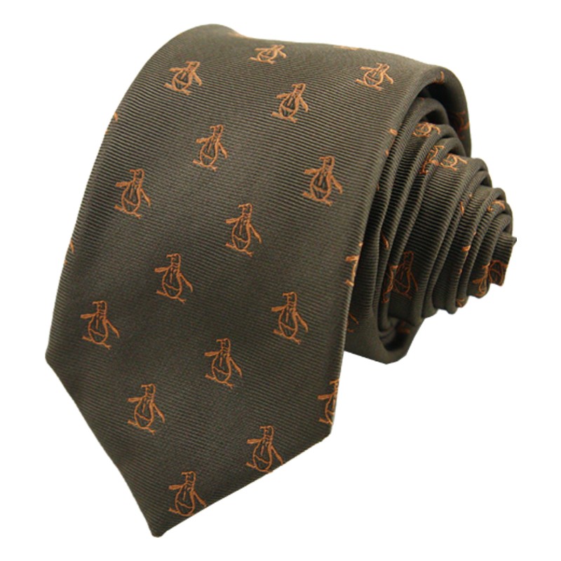 Man Luxury Logo Printing Penguin Silk Corbata Tie
