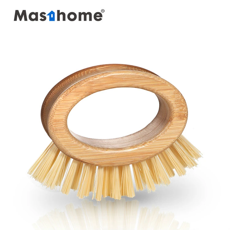 Masthome Bamboo Washing Wood Dish brush Washer annular handle Vegetable Fruit Kitchen cleaning Brush