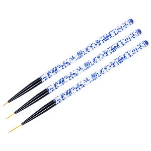 MEET ACROSS 3Pcs/set Acrylic Liner French Lines Stripes Grid Painting Nail Art  Drawing Brush