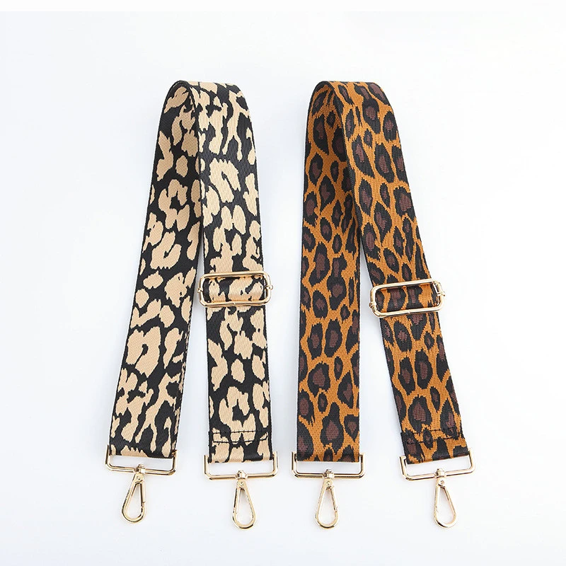 Meetee B-S2112 Light Color Leopard Snake Print Canvas Webbing Adjustable Wide Shoulder Strap Bag Accessories