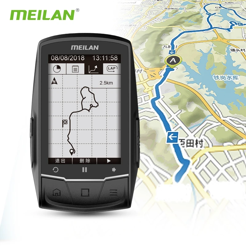 Meilan M1 Finder Bike Accessory GPS Computer Navigation Cycle Computer Bluetooth ANT+ Dual Protocol GPS Bicycle Comptuer