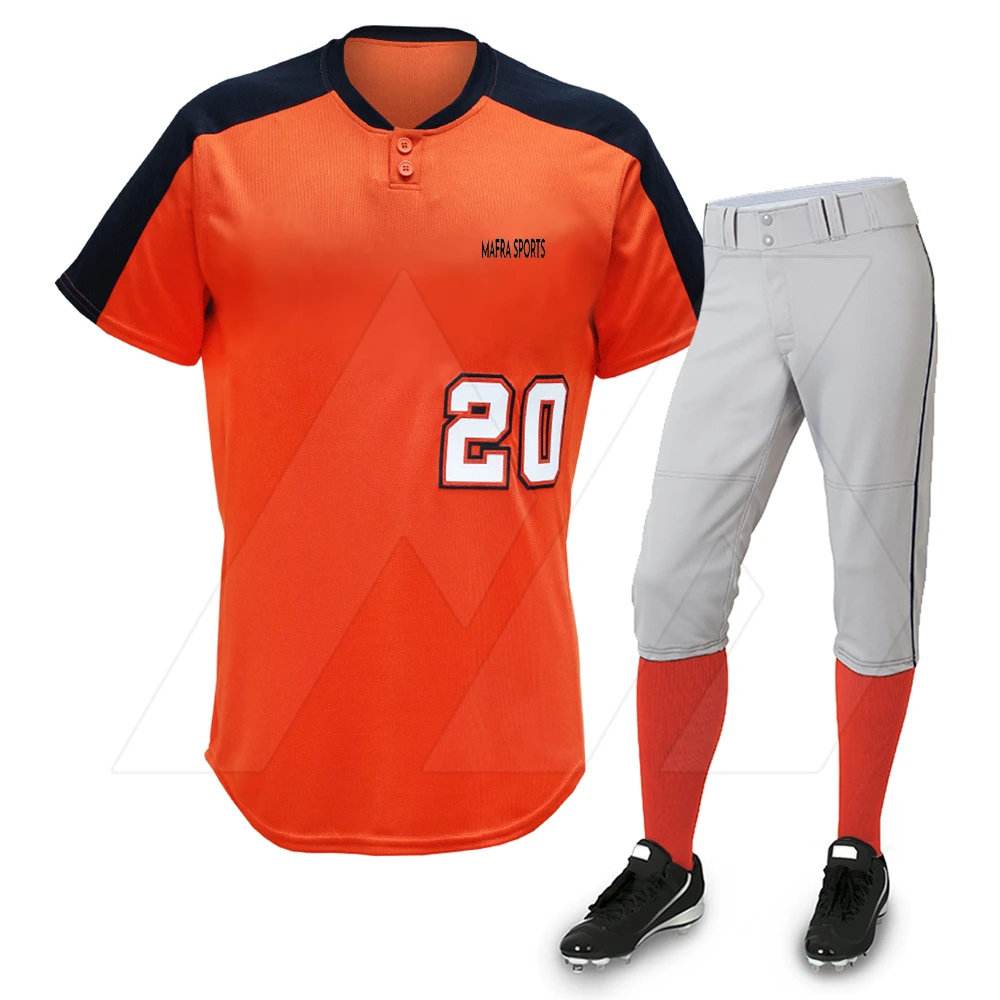 Men Baseball Jersey And Pants Custom Design V Neck Team Wear Uniform Set New Style Comfortable Baseball Uniform