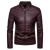 Import Men s stand collar leather jacket solid color slim fit PU imitation leather wholesale from China