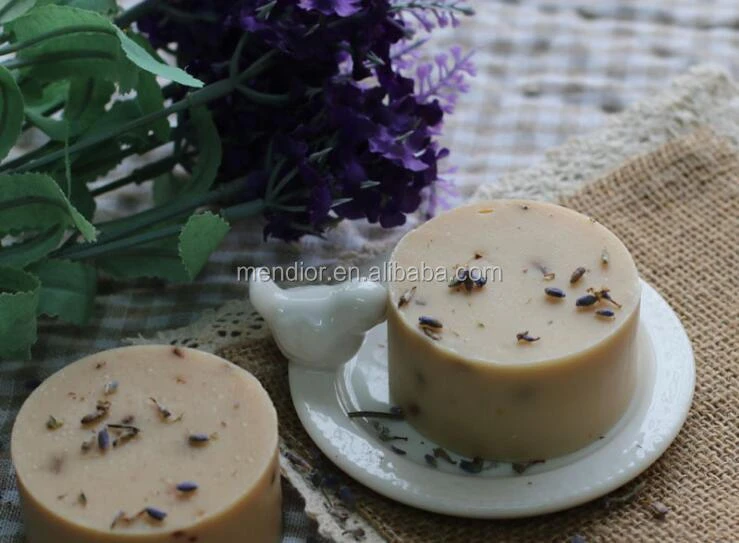 Menior Private label Goat milk soap with lavender dry flower handmade soap Whitening anti acne soap