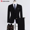 Mens Slim Fit Suit Male Business Casual 3 Piece Trousers Gentlemen Men Wedding Suit Blazer Pants Vest Classic MenS Top
