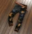Import Mens Street Performance Girbaud Mens Jeans Classic Fit Ripped Contrast Denim Jeans Pant with Embroider Retro Mens Trousers from China
