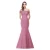 Import Mermaid Lace Beading Evening Dress High Collar Puff Sleeve Sheer Evening Gown Women Long Luxury Flower Prom Dresses 2019 from China