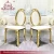 Import Metal frame  stainless steel round back gold banquet dining chair from China