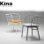 Import Metal tube stacking park chair dining chair with seat cushion from China