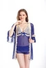 Midnight Blue wholesale lace Camisole top set with Robe womens sleepwear