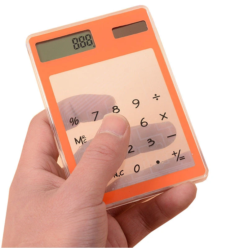 mini custom logo pocket transparent calculator solar as promotion gifts