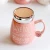 Import mirror surface ceramic coffee mug with stainless steel lid flamingo mug from China