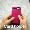 Mobile phone case with credit card cash holder wallet case for Iphone 6 6s 5 5s plus with sliding compartment slot fits 2 cards