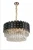Import Modern black frame crystal  pendant lights wrought creative luxury villa restaurant crystal chandelier from China