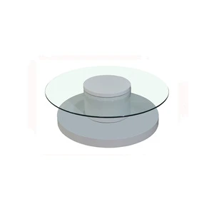 Modern glass round dining table with rotating centre CT033