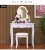 Import Modern Handmade European Pastoral Style White Finish Wooden Mirrored Makeup Vanity Desk Cabinet Dresser with Makeup from China
