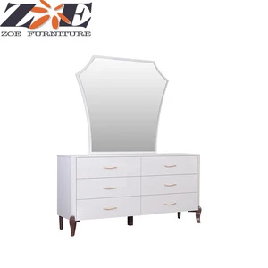 Modern latest dresser furniture /  dresser with mirror / MDF dressers 6 drawers