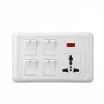 Modern Light Wall Switch 4 Gang 3 pin Multipurpose socket wall switch  with Pakistan type