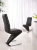 Modern Living Room Furnitures house Italian Genuine Leather Chairs Chromed Stainless Steel Base Designer Z Shape Dining Chair