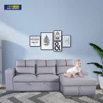 Modern style hot sale living Room L Shape Corner pull out Fabric Folding Sofa bed room sofa