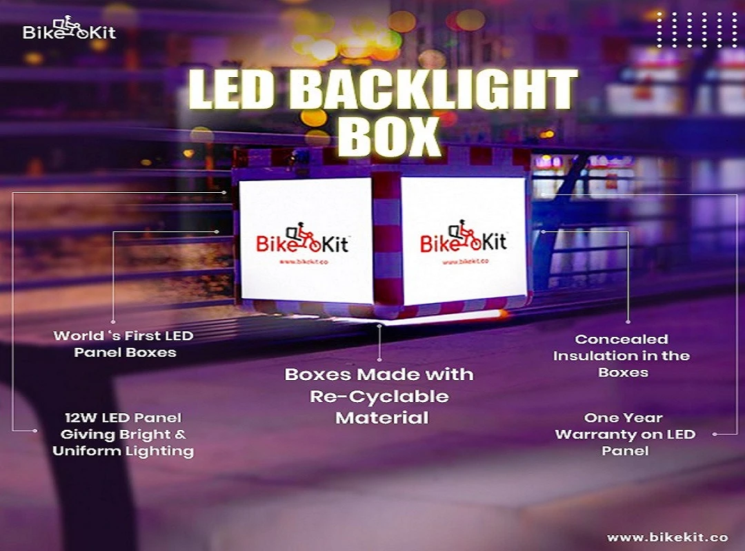 Motorbike rear box with LED (Side Opening)- Red Color