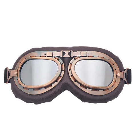 Steampunk Motorcycle Goggles - Vintage Copper Frame Retro Riding Sunglasses UV400