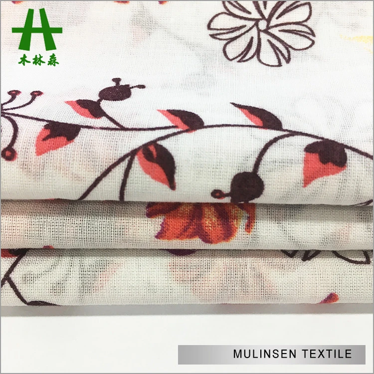 Mulinsen Textile High Quality Woven Plain Dyed 100% Cotton Solid Color Voile Fabric