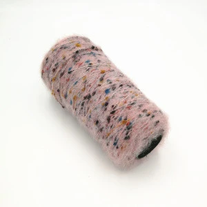 Multi colors wool acrylic blended mohair fancy yarn brushed neps yarn for knitting sweaters and socks